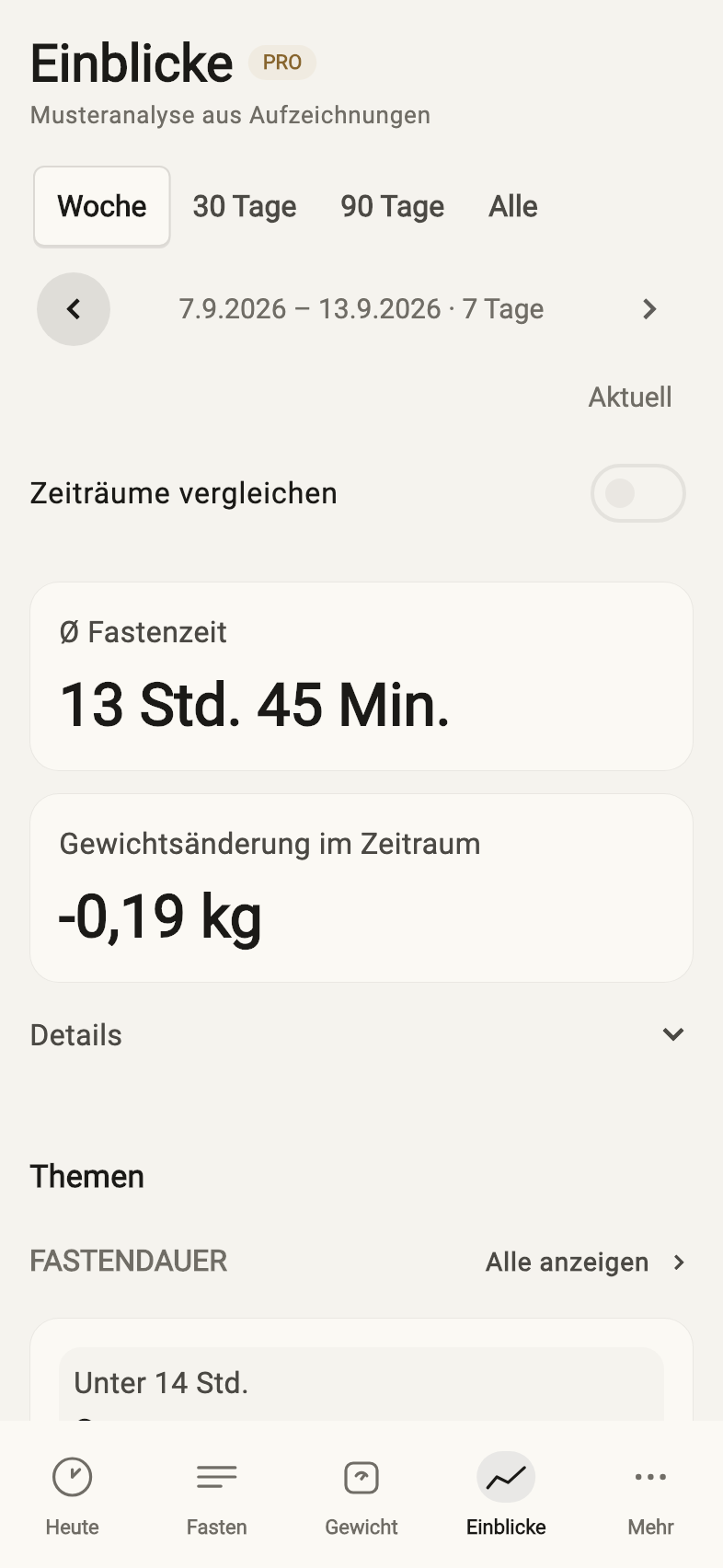 Insights mit sichtbarer Grundlage — Beispieldaten